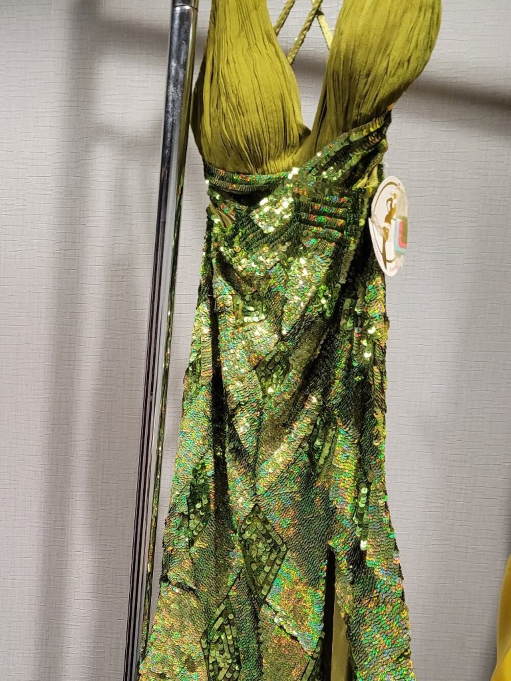 Precious Formals P8657 Size 6 Olive Green Prom Dress - Picture 6 of 9